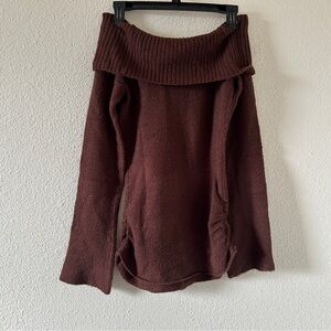 Most Y2K Fall Cozy Boho Grunge Party Off Shoulder Sweater  Women’s Medium Brown